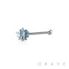 316L SURGICAL STEEL NOSE BONE STUD WITH STAR SHAPE PRONG SET